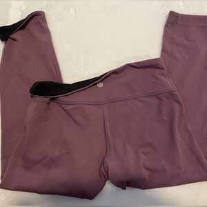 Reversible Lululemon Align High Rise Crop Leggings (Plum/Black)